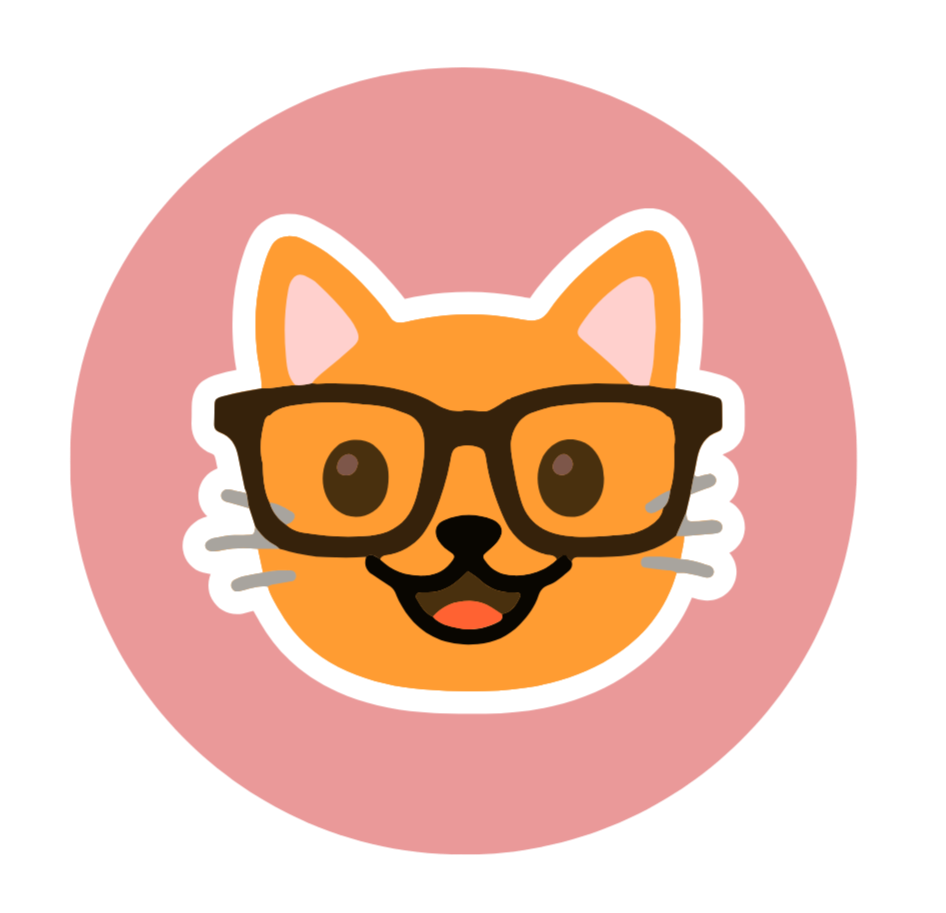 Yellow Cartoon Cat in glasses - Kate's A'cat'emy Yellow Cartoon Cat in glasses - Kate's A'cat'emy