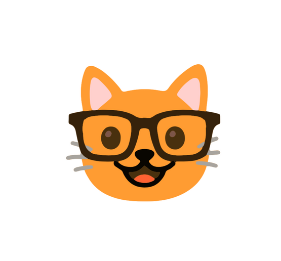 Yellow Cartoon Cat in glasses - Kate's A'cat'emy Yellow Cartoon Cat in glasses - Kate's A'cat'emy